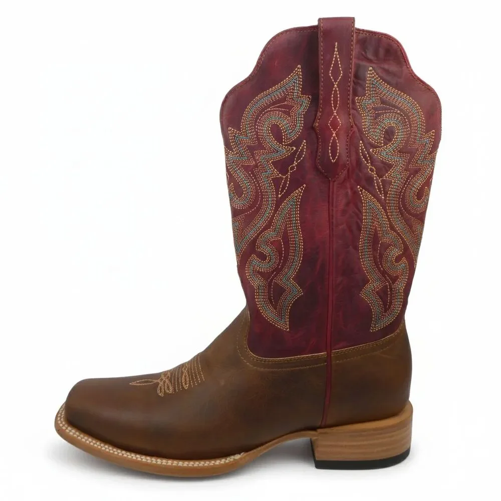 J.B. Dillon Men's US 11 Reserve Cooper Cowboy Boots Leather Red Brown JBRP3210